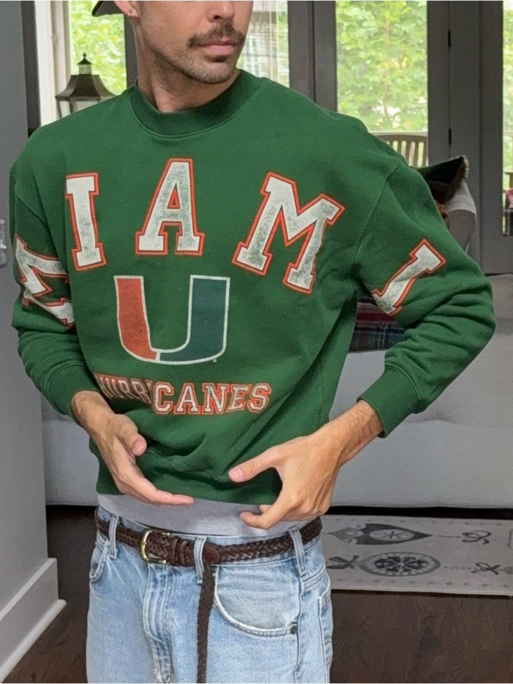 💚 Hollister Miami Hurricanes Boxy Cropped Sweatshirt